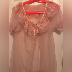 Pink vintage robe lingerie cover